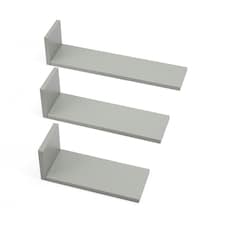 Tutti Bambini Set of Three L-Shaped Wall Shelves - Dove Grey