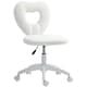 image 6 of HOMCOM Armless Heart Desk Chair, Makeup Vanity Chair for Home, White White
