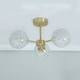 image 2 of ValueLights India White Confetti Glass 3 Way Flush Ceiling Light