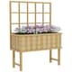image 1 of Outsunny Wood Raised Planter w/ Trellis Drain Holes Elevated Garden Bed Grey