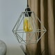 image 3 of ValueLights Pair Of Retro Style Grey Metal Basket Cage Ceiling Pendant Light Shades