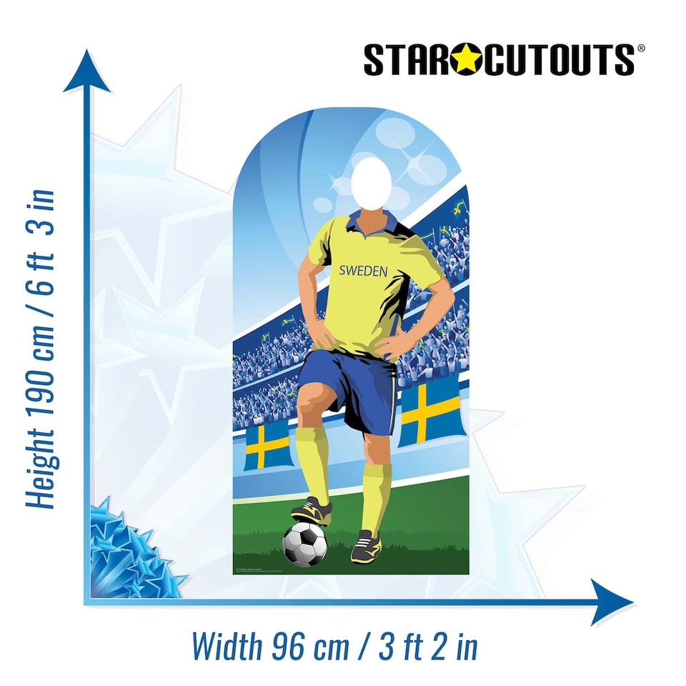 image 1 of Sweden Football Stand-In Cardboard Cutout 190cm