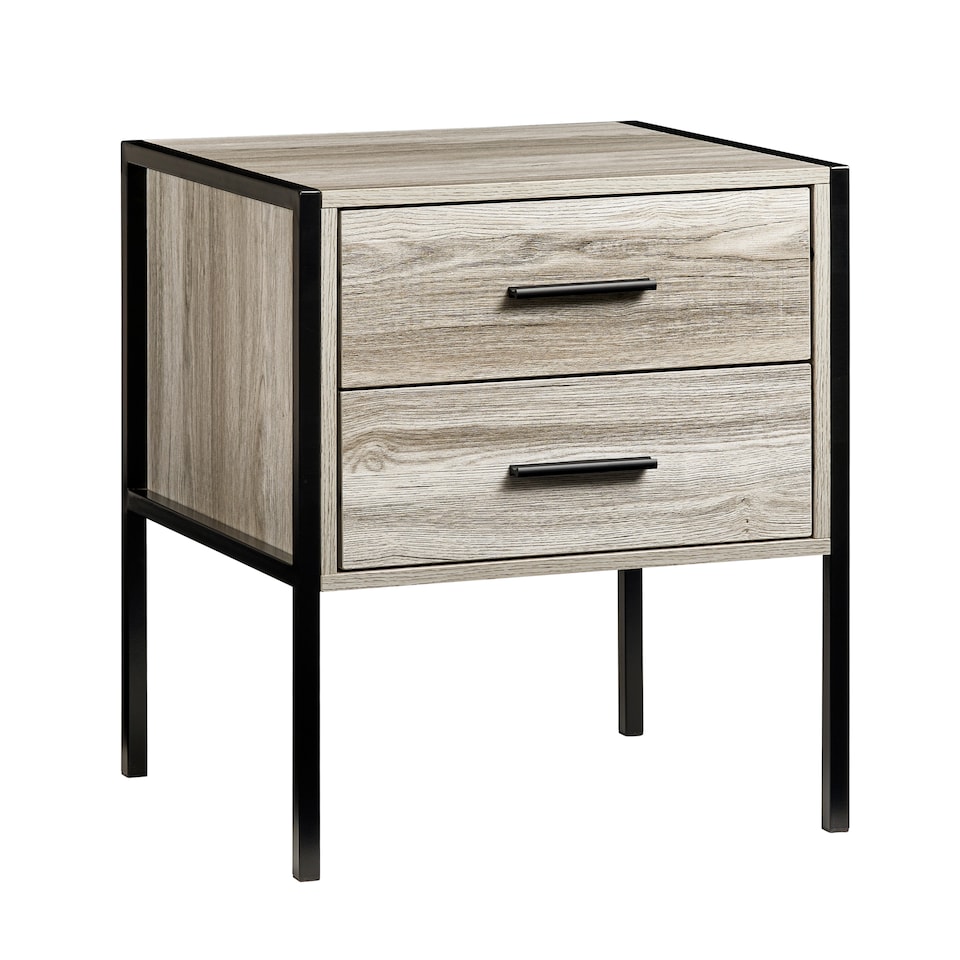 image 1 of Vida Designs Brooklyn 2 Drawer Bedside Cabinet Industrial Cabinet Table Nightstand, Grey