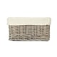 image 7 of Wicker Grey Wash Lined Storage Tray Grey | Grey | L