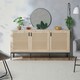 image 2 of VonHaus Rattan Sideboard with 3 Storage Doors & 6 Shelves