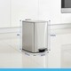 image 5 of Harbour Housewares Square Stainless Steel Kitchen Pedal Bin - 20L | White | White | One Size