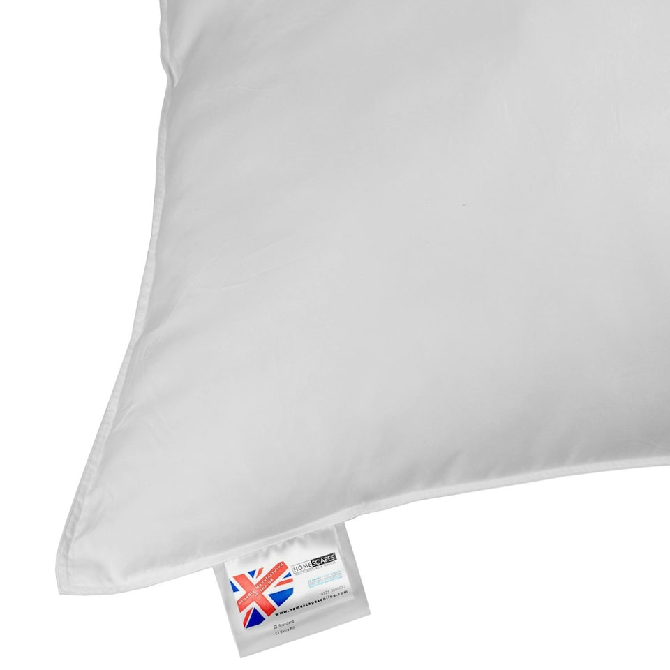 image 1 of Homescapes Goose Feather and Down Euro Continental Square Pillow Pair - 80cm x 80cm (32"x32") White