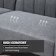 image 4 of HOMCOM 3 Seater Sofa Bed, Convertible Linen Fabric Sofa Couch, Click Clack Sofabed with Adjustable Split Backrest for Living Room, Bedroom, Guest Room, Grey