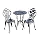 image 8 of Bistro Set Outdoor Patio Garden Furniture Table and 2 Chairs Metal