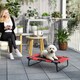 image 2 of PawHut Raised Dog Bed with Breathable Mesh for S & M Dogs, Light Grey Red | M