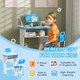 image 3 of HOMCOM Kids Desk and Chair Set Adjustable Height Study Table Set w/ Drawer | Blue