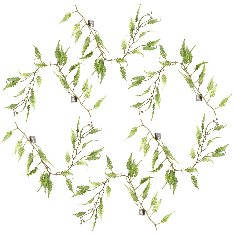 image 1 of 6 x 125cm Artificial Hanging Trailing Fern Plant