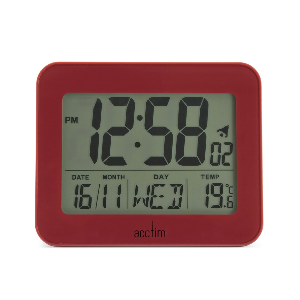 image 1 of Acctim Otto Superbrite® Digital Bedside Alarm Clock Red | Spice