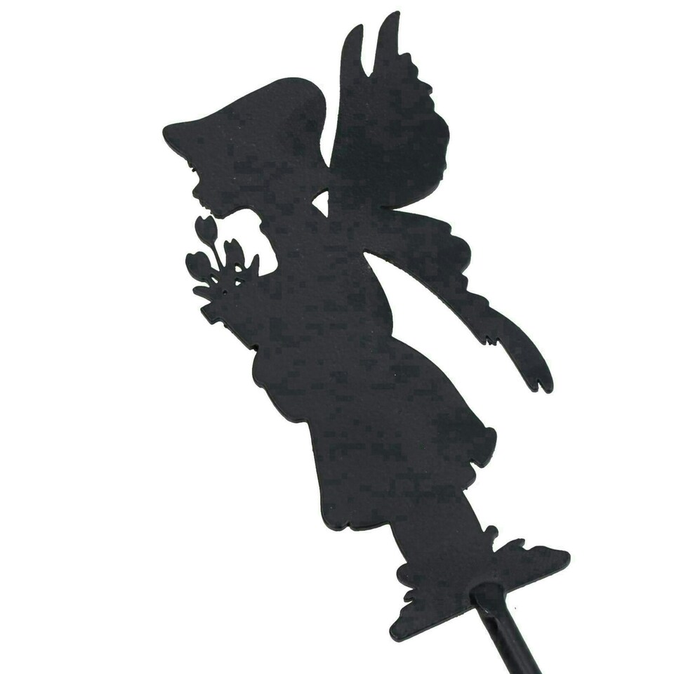 image 1 of Small Black Fairy Pixie Silhouettes Set of 4 Stake Garden Lawn Yard Ornament