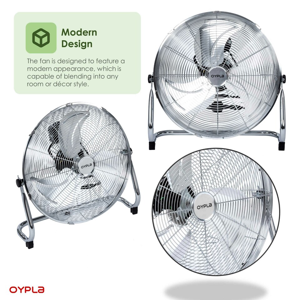 image 1 of Oypla Electrical 18" Chrome 3 Speed Free Standing Gym Fan