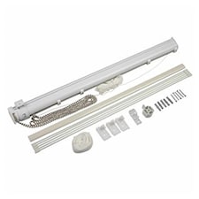 120cm Deluxe PVC Cassette Roman Blind Kit (250cm Drop) | White | White