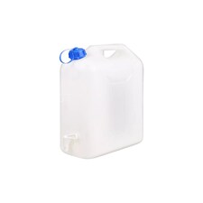 20L Plastic Water Jerry Can with Spout & Tap | White | 1