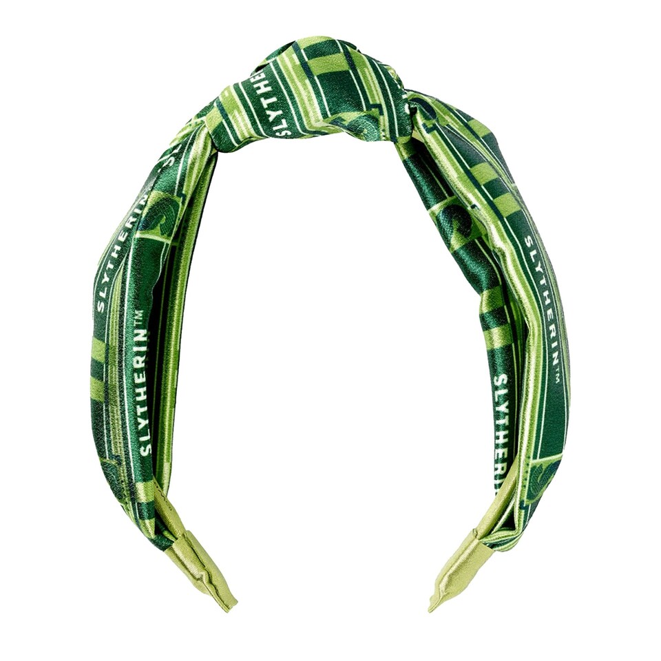 image 1 of Harry Potter Slytherin Knotted Headband - Green/White - One Size Green
