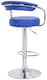 image 3 of Zenith Blue Bar Stool - Adjustable Faux Leather Seat with Chrome Finish