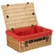image 7 of 46cm Buff Wicker Picnic Basket with Lining Grey | Grey | One Size