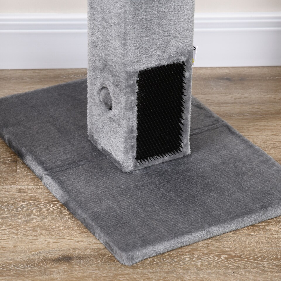image 1 of PawHut 79cm Jute Scratcher Climber with Toy, Self Grooming Brush
