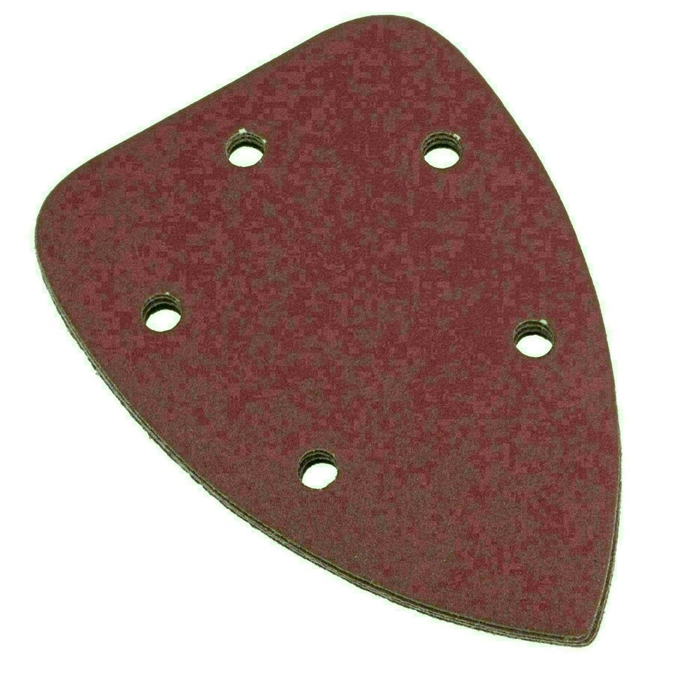 image 1 of Hook And Loop Detail Sanding Pads Discs 140mm Triangular 120 Grit Fine 25pc
