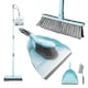 image 2 of 2-in-1 Indoor Sweeping Broom & Dustpan Set Ergonomic Floor Cleaning Kit | Multi | Duck Egg Blue