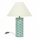 image 3 of ValueLights Athena Teal Blue Seashell Table Lamp with Natural Taper Shade | Blue