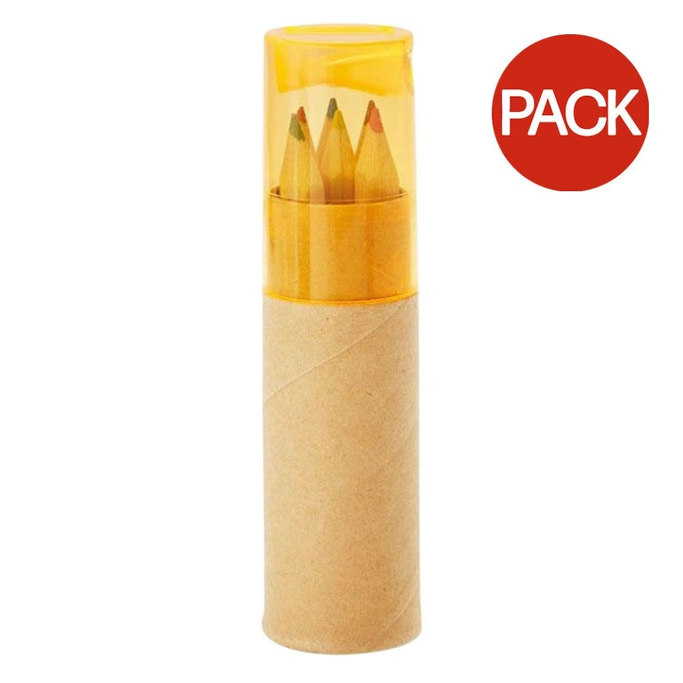 image 1 of MidOcean Petit Lambut Coloured Pencil (Pack of 6) - Transparent Orange - One Size Multi