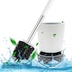 image 3 of Nicoman Round White Toilet Brush & Holder With Silicone Head