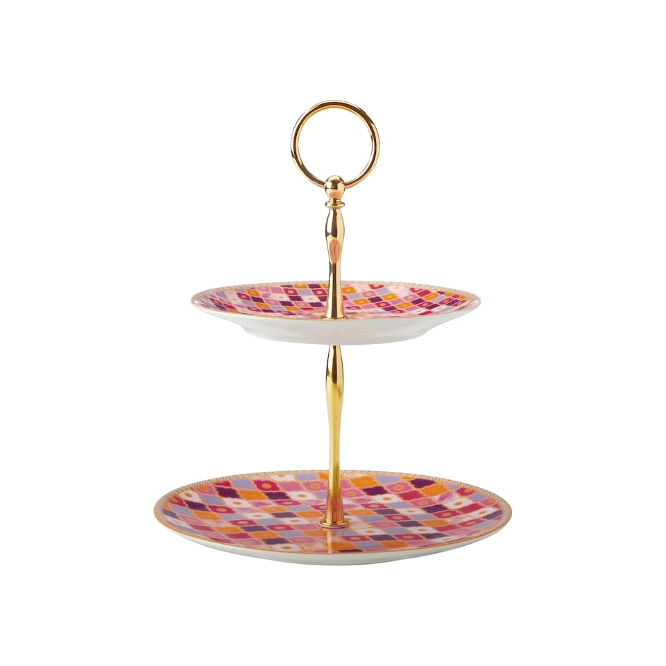 image 1 of Maxwell & Williams Cake Stand Pink Ceramic Tiered