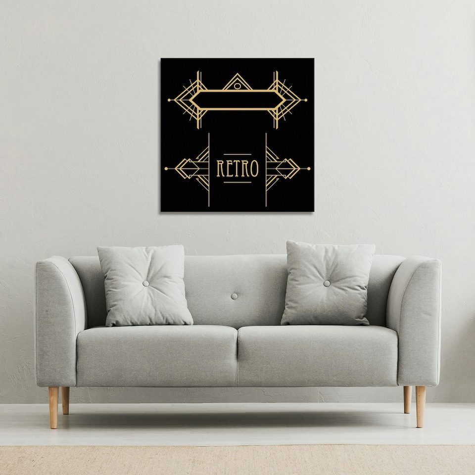image 1 of Art Deco Retro (Canvas Print) 90 x 90 x 4cm