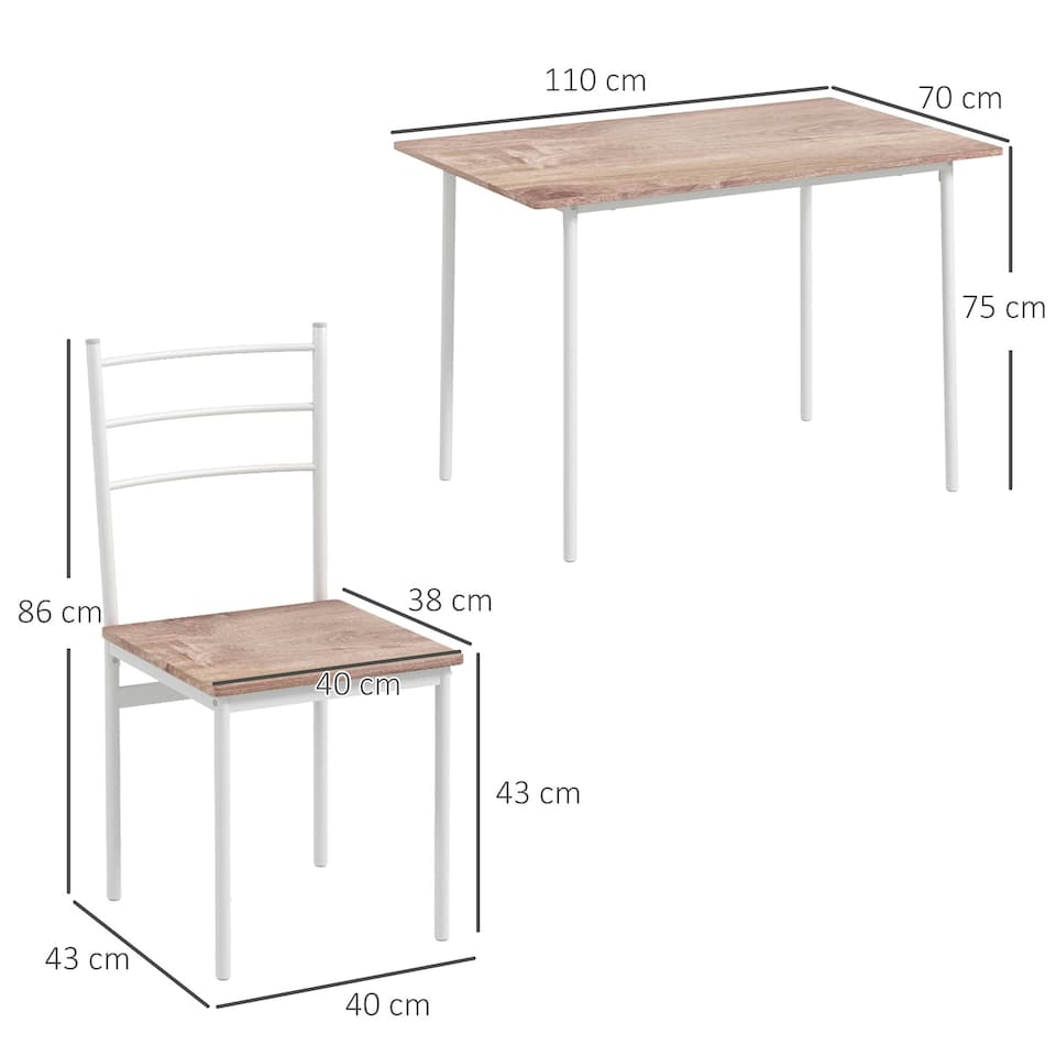 image 1 of HOMCOM 5 Piece Dining Table and Chairs Set, Space Saving Table