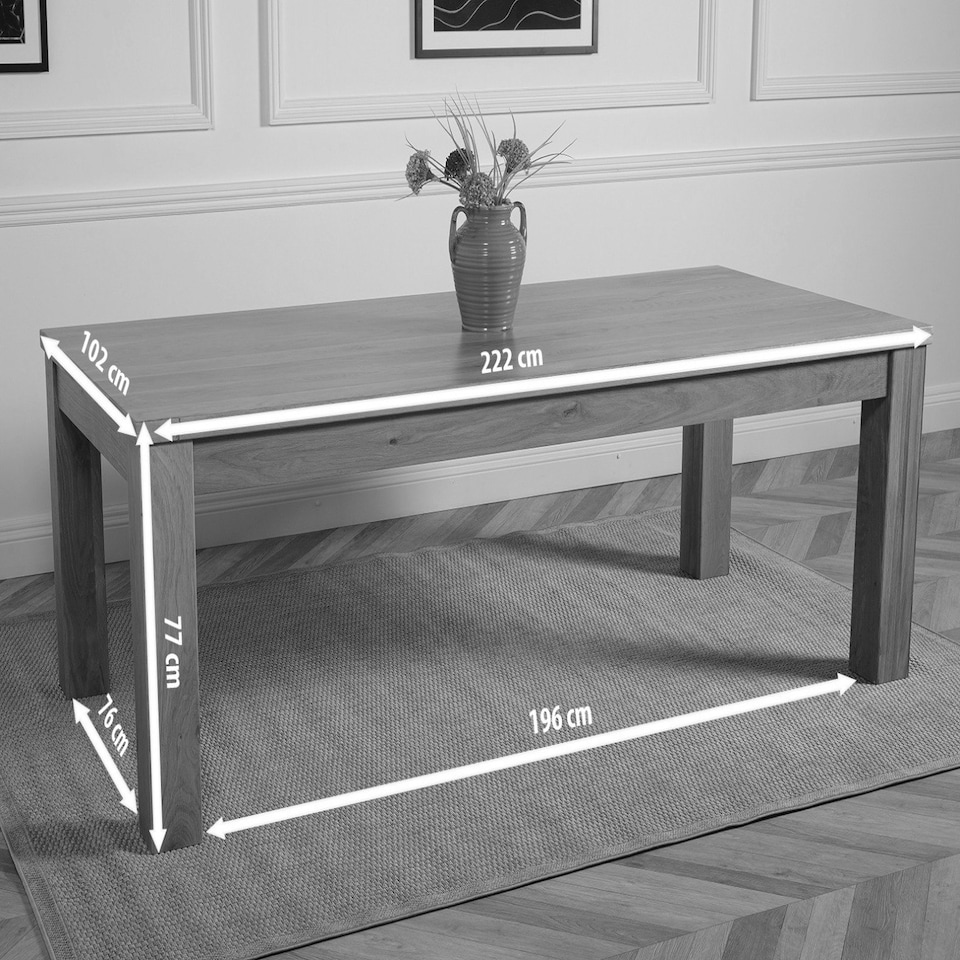 image 1 of Dakota Chunky Oak Dining Table - 222cm Brown | Oak