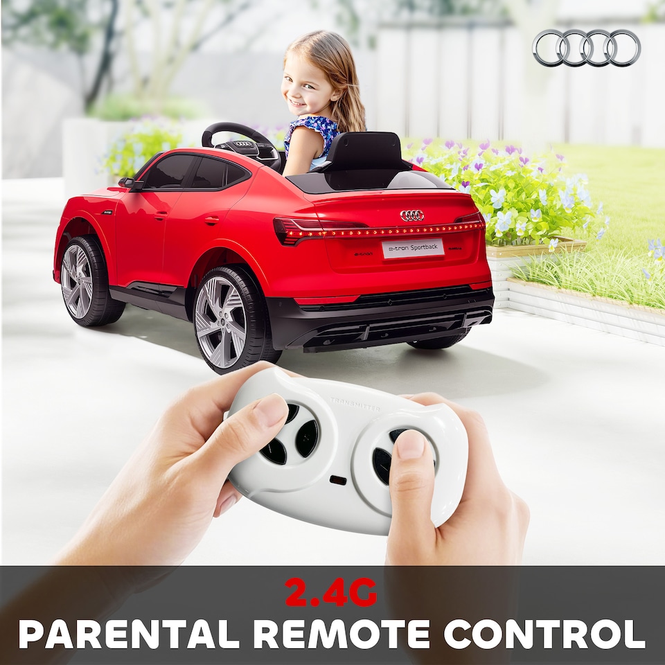 image 1 of HOMCOM 12V Kids Electric Ride-On Car/ w Remote Control, Lights, Music - Red