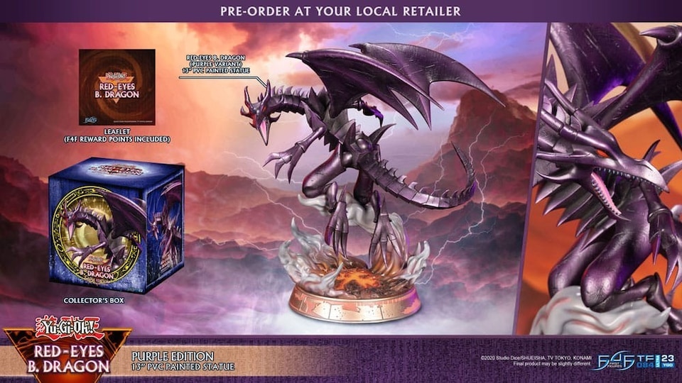 image 1 of First4Figures Yu-Gi-Oh! Red Eyes Black Dragon Purple PVC Statue