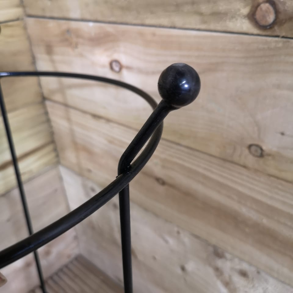 image 1 of 2 Pack of Tom Chambers Cottage Heavy Duty Black Metal Steel Herbaceous Garden Plant Support Ring 60cm x 35cm