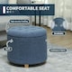image 10 of HOMCOM 45cm Round Ottoman with Storage, Lid, Cashmere Footstool, Blue