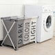 image 3 of Living and Home Aluminium Foldable Laundry Sorter Triple Section - Light & Dark Colour