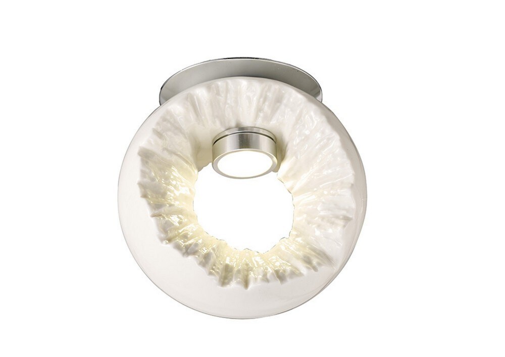 Netlighting Salvio Ceramic Ceiling Round Sculpture 1 x 3W LED Chrome White