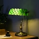 image 7 of HOMCOM Stained Glass Table Lamp, Vintage Lamp with Green Handmade Shade