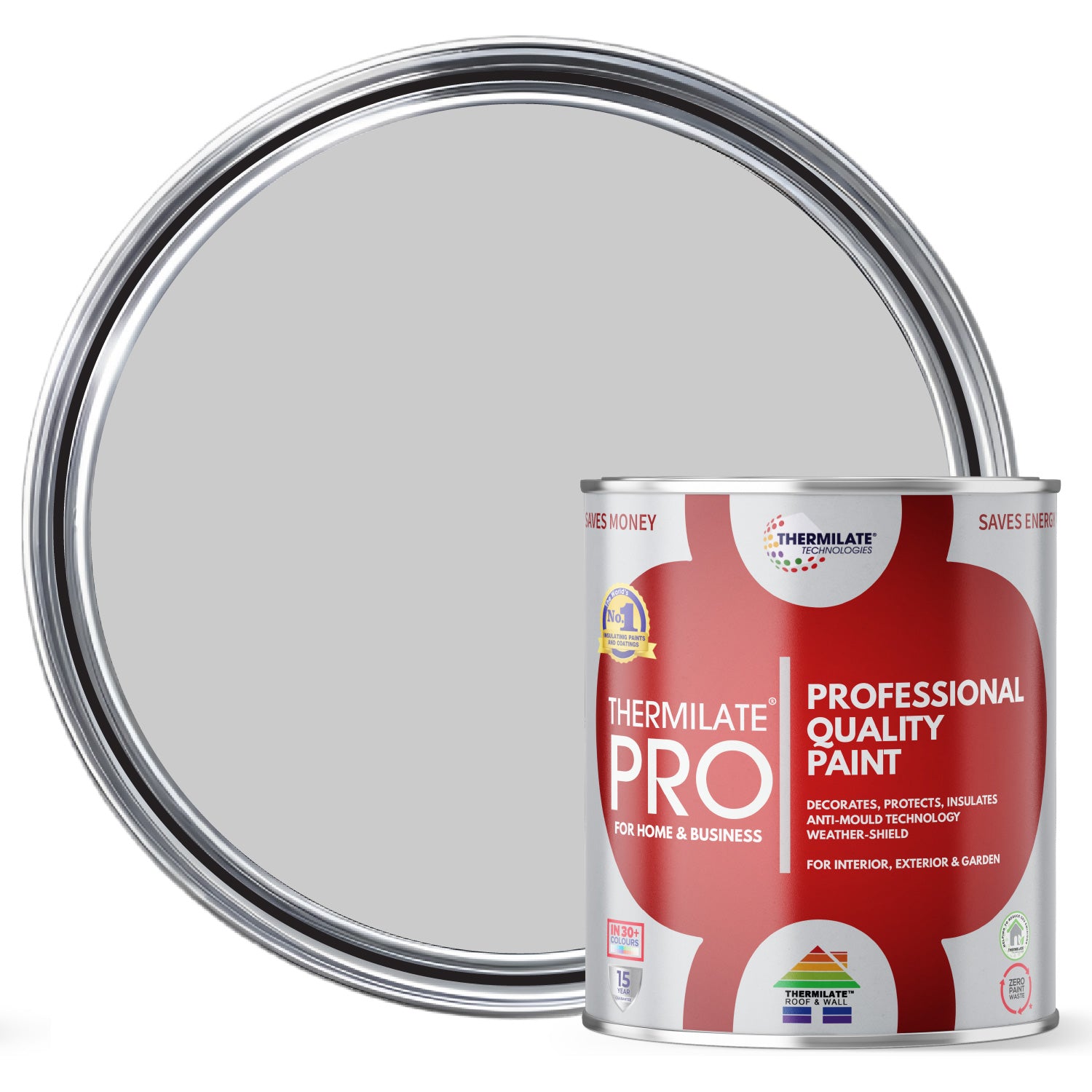 Thermilate PRO FLEX Interior & Exterior Paint - Multi-Surface Paint & Primer - All-in-One - Manhattan Grey - 2.5L - Matt