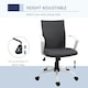 image 4 of Vinsetto Home Office Linen Chair Swivel Computer Chair, Dark Grey