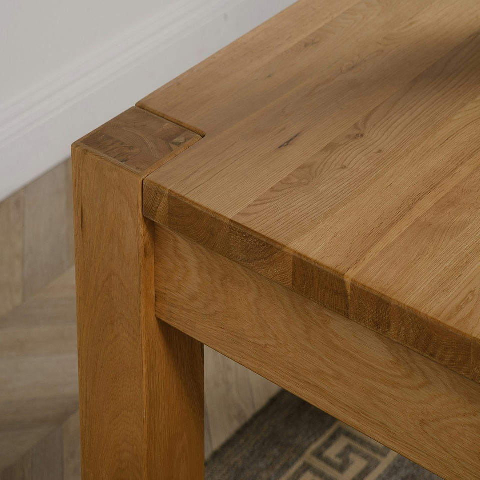 image 1 of Kuba Chunky Solid Oak Dining Table - 150cm Brown | Oak