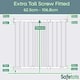 image 3 of Safetots Extra Tall Screw Fitted Baby Stair Gate, 62.5cm - 106.8cm, White, 103.5cm in Height, Screw Fit Safety Barrier