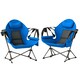 image 1 of Outsunny Hammock Camping Chair Set of 2, Adjustable Back Camp Chair Blue