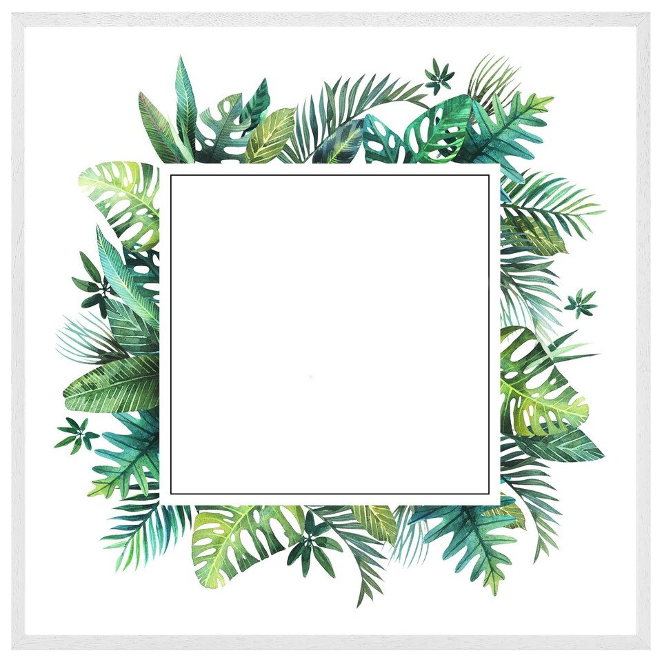 image 1 of Square botanical border (Picture Frame) White | XL