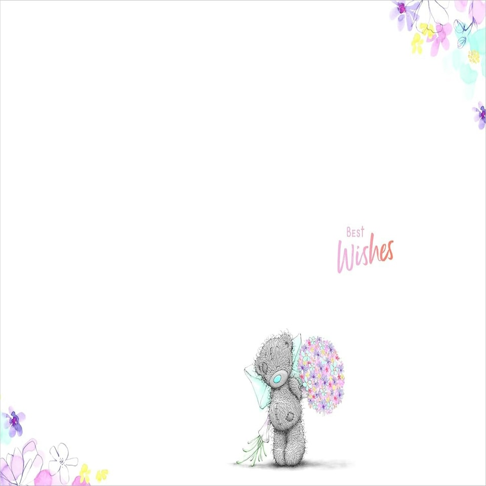 image 1 of Bear With Bouquet Get Well Soon Card