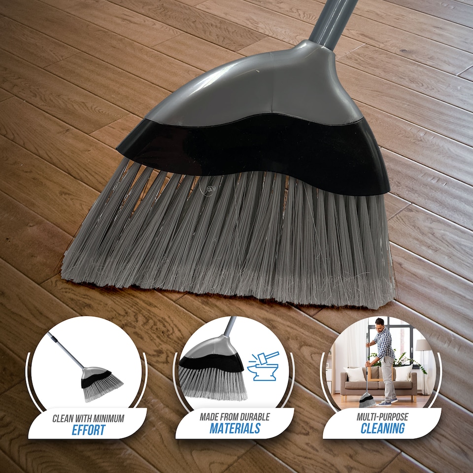 image 1 of Telescopic Indoor Sweeping Broom Soft Angled Slim Floor Sweeping Corn Broom Brush