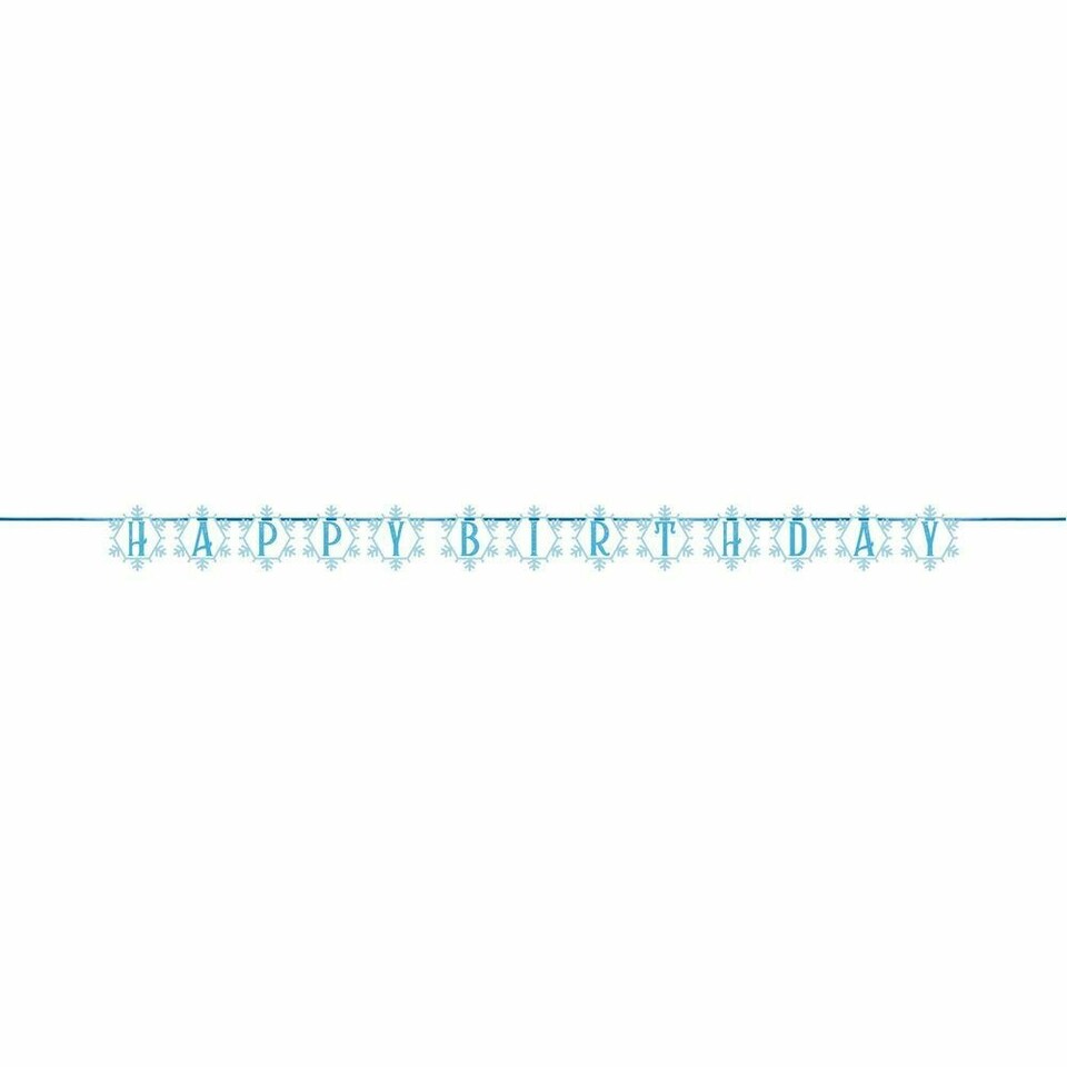Creative Party Ribbon Snowflake Happy Birthday Banner - Blue/White - One Size